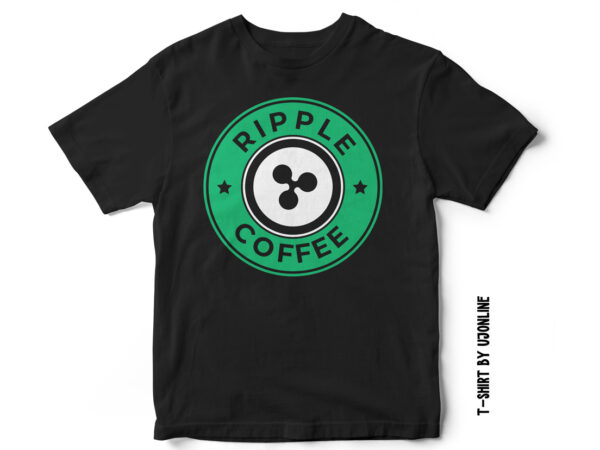 Ripple coffee t-shirt design – parody design – cryptocurrency design