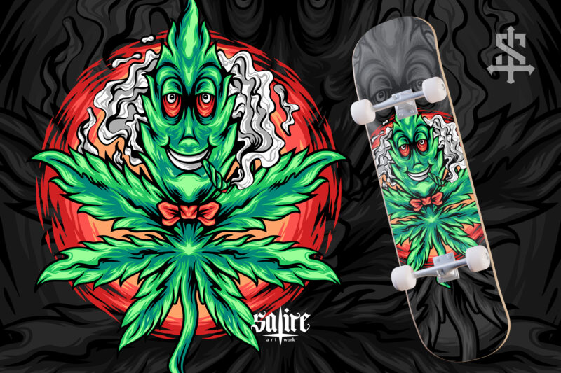 The Marijuana Leaf Cartoon Character