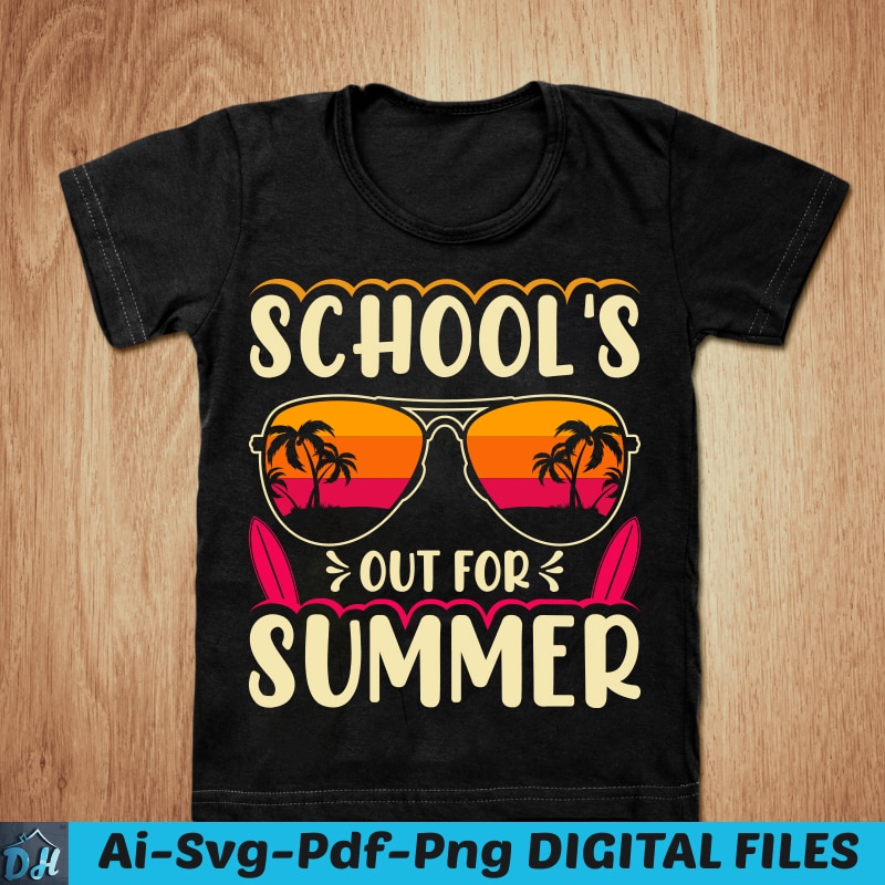 School’s out for summer t-shirt design, Summer shirt, School t shirt