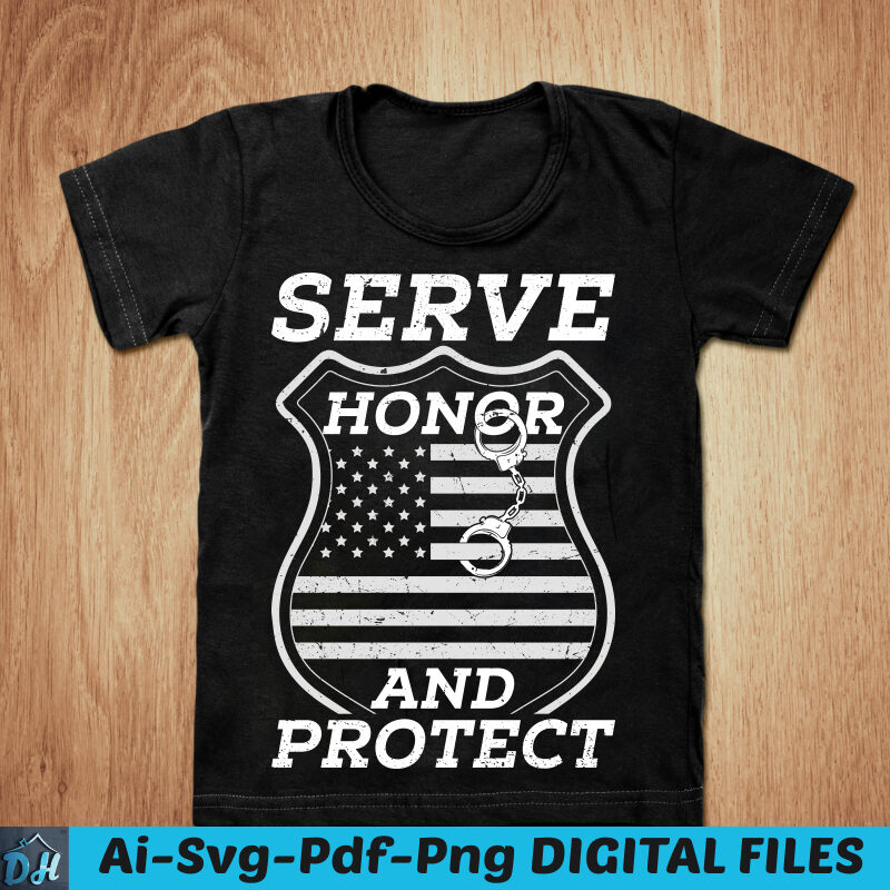 Serve honor and protect t-shirt design, American flag shirt, American police shirt, American police, Police tshirt, Police gift t shirt, Funny police tshirt, Amarican police Tees