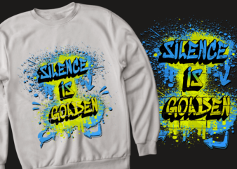 Silence is golden t-shirt design – Silence is golden t-shirt design – PSD – Silence is golden t-shirt design – PNG