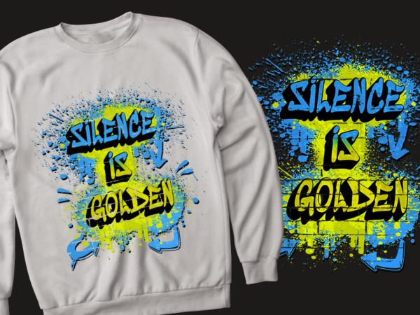 Silence is golden t-shirt design – silence is golden t-shirt design – psd – silence is golden t-shirt design – png