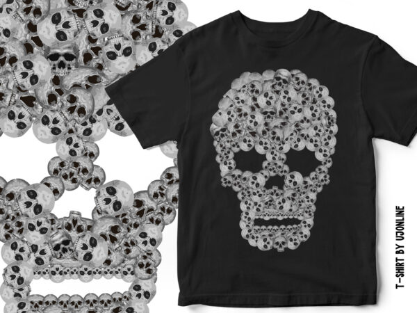 Skulls and skulls t-shirt design