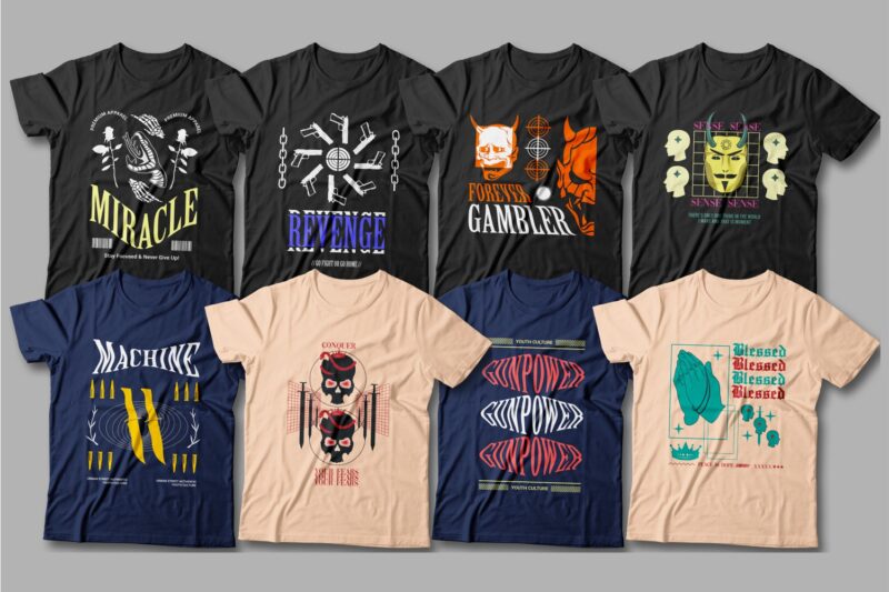 t-shirt vector Urban streetwear t shirt designs vector bundle, cool t shirt design, t shirt design for pod, svg, png,