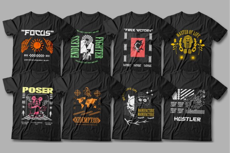t-shirt vector Urban streetwear t shirt designs vector bundle, cool t shirt design, t shirt design for pod, svg, png,