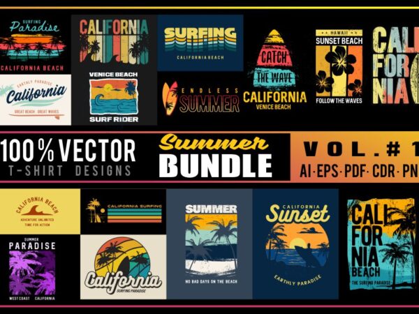 20 t-shirt design summer bundle