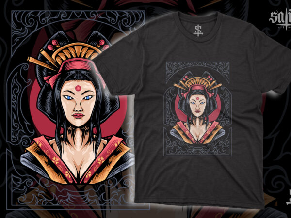 The japanese geisha t shirt designs for sale