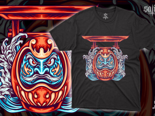 The daruma japanese dool t shirt designs for sale