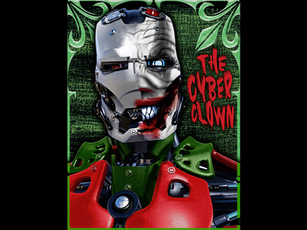 The cyber clown t shirt designs for sale