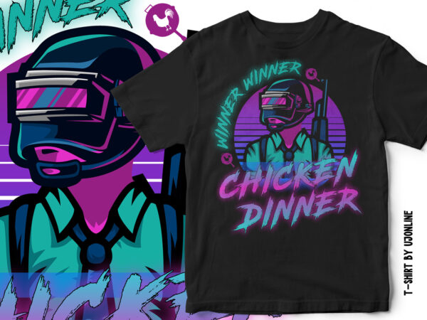 Trending game pubg t-shirt design – winner winner chicken dinner