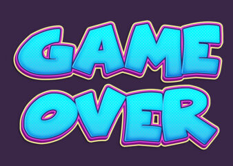 game over t shirt design template