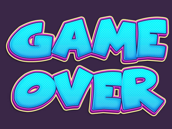 Game over t shirt design template