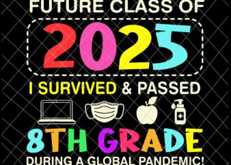 Future Class Of 2025 I Survived And Passed 8Th Grade Svg, During A Global Pandemic Svg, Last Day Of School Svg