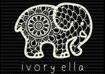 Ivory Ella Elephant Svg, Ivory Ella Svg, Elephant Svg t shirt design for sale