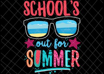 School’s Out For Summer Svg, Retro Vintage Style Summer Svg, Last Day Of School Svg t shirt template vector