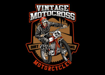 VINTAGE MOTOCROSS t shirt vector art