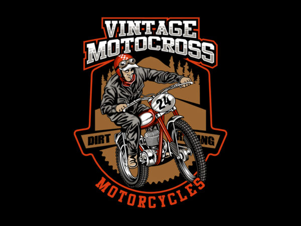 Vintage motocross t shirt vector art