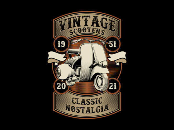 Vintage scooters t shirt vector art