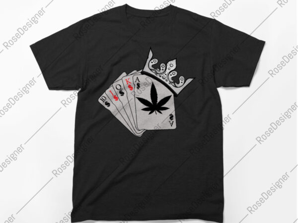 Weed playing cards – vector t-shirt design