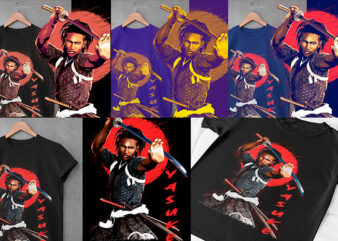 Yasuke and Rise – 4 color options t shirt design template