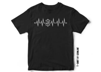 Zcash Heartbeat – Cryptocurrency t-shirt design – Zcash SVG