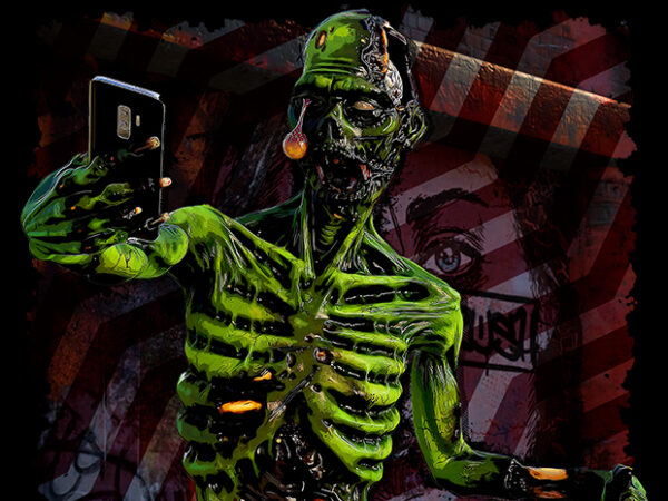 Zombie selfie t shirt graphic design
