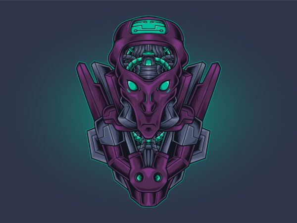 Alien head cyberpunk t shirt vector