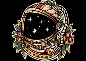 Astronaut in traditional style ilustration design