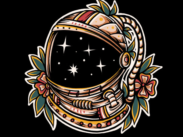 Astronaut in traditional style ilustration design