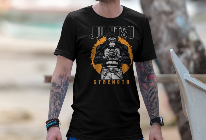 Jiu Jitsu Gorilla Strength T-shirt Design