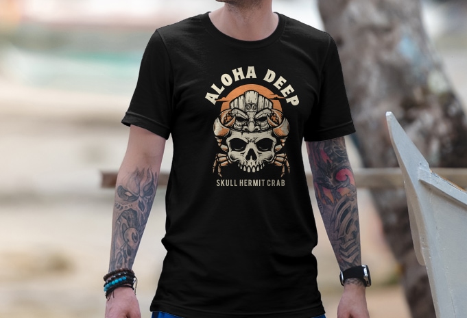 Skull Hermit Crab tshirt design