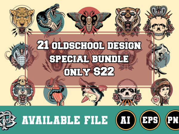 21 oldschool designs bundle only $22
