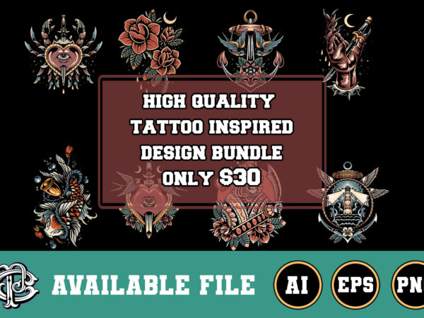 High quality tattoo inspired design bundle