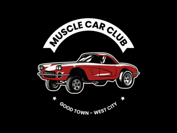 Red muscle car t shirt design online
