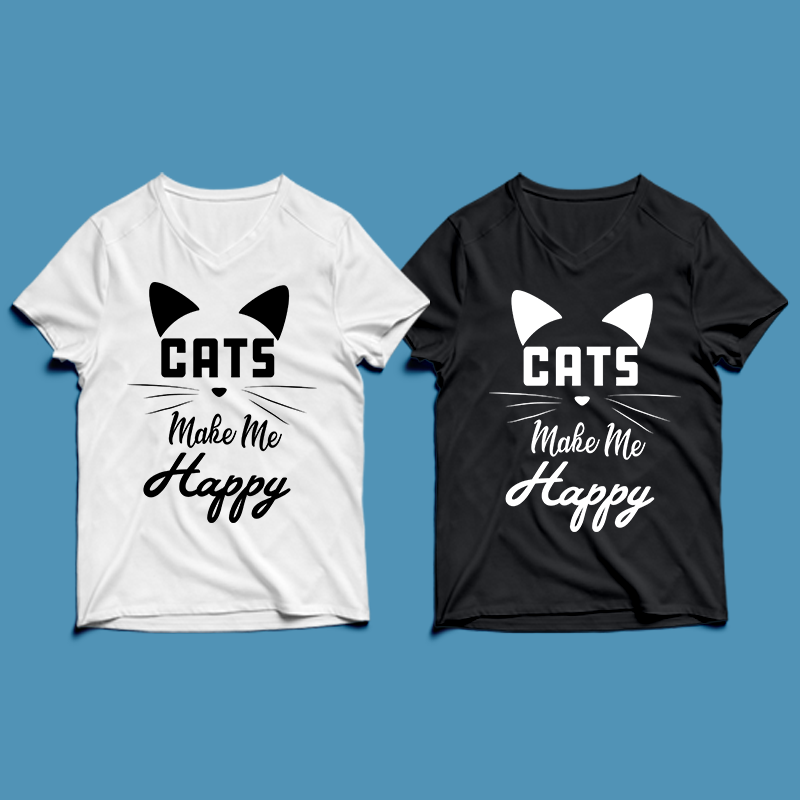 cats make me happy – cat t-shirt design , cat tshirt design , cat t shirt design , cat svg ,cat eps, cat ai , cat png