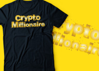 crypto millionaire gold text design