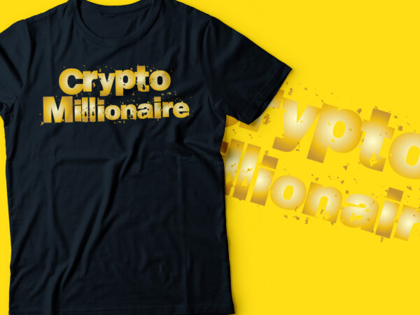 Crypto millionaire gold text design