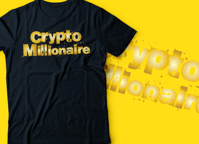 crypto millionaire gold text design