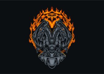 Dragon Two Head t shirt vector illustration