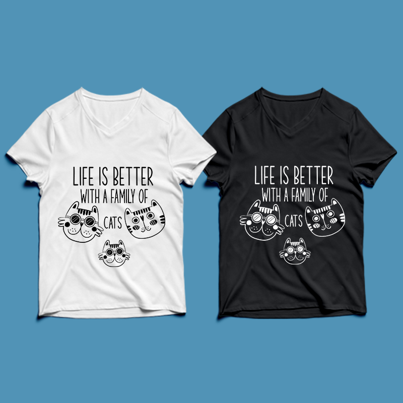 life is better with a family of cats cat t shirt design cat