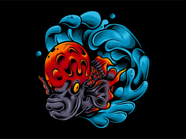 Flower horn fish t shirt graphic design