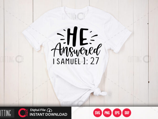 He answered i samuel 1 27 svg design,cut file design