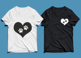 cat feet in heart – cat t-shirt design , cat tshirt design , cat t shirt design , cat svg ,cat eps, cat ai , cat png
