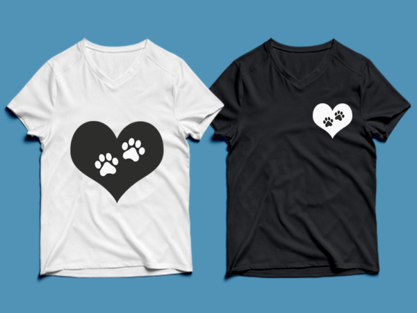 Cat feet in heart – cat t-shirt design , cat tshirt design , cat t shirt design , cat svg ,cat eps, cat ai , cat png