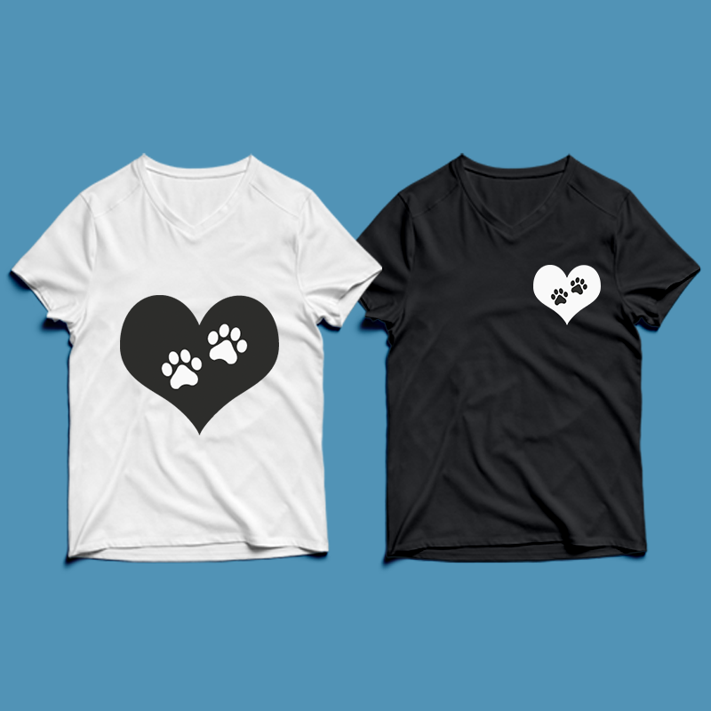 cat feet in heart – cat t-shirt design , cat tshirt design , cat t shirt design , cat svg ,cat eps, cat ai , cat png