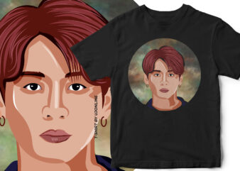 FAN ART – Jungkook vector portrait – BTS – T-Shirt Design for BTS FANS