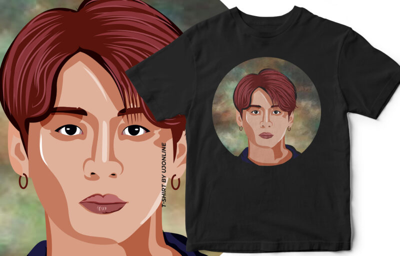 FAN ART – Jungkook vector portrait – BTS – T-Shirt Design for BTS FANS