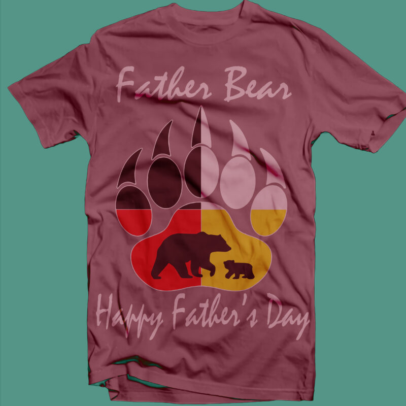 Happy Father’s Day Svg, Father Bear T shirt Design, Bear Svg, Bear T shirt Design