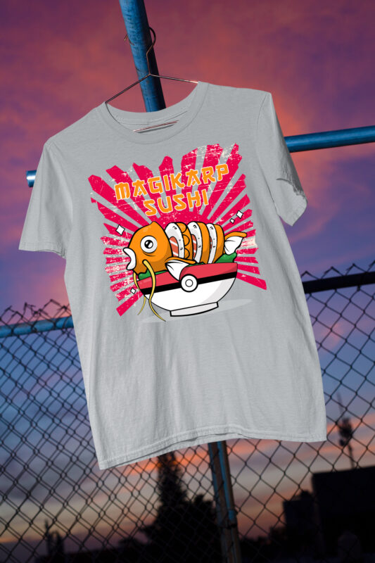 Sushi T-Shirt / Japanese / Foodie / Japanese Food / Nigiri / Temaki/ Salmon / Tuna 30 Design PSD + PNG