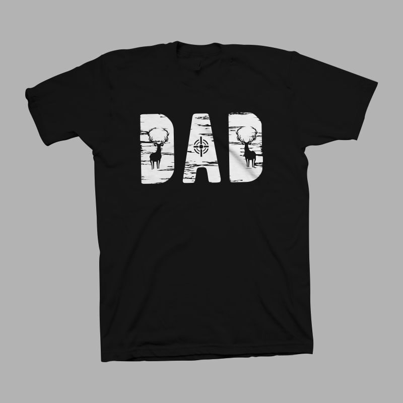 Dad Hunting t shirt design, Dad shirt design, dad svg png, Father’s day t shirt design,Dad Hunting Deer T Shirt Design for commercial use